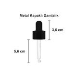 Esmo Home 20 ml Metal Kapaklı Damlalık Dropper Şişesi Serum 20 cc Cam Şişe 6 Adet (Siyah Kapak, /kahverengi) - 000-Siyah - 1 Adet - Option-1