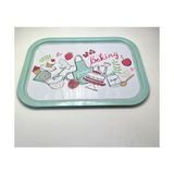 Esmo Home 2'li Metal Tepsi Seti – Baking Desenli - Kestane Akaju - Option-1