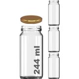 Esmo Home 3 Adet 224 ml Cam Kavanoz, Gold Metal Kapaklı, Şeffaf Konserve Kavanozu (224 Mililitre) - 000-Siyah - 1 Adet - Option-1
