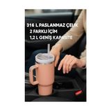 Esmo Home 316 L Çelik 1,2 L Pembe Pipetli El Termos Mug (Sızdırmazlık Yok) CIN856PM - 0,25 L