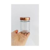 Esmo Home 350 ml Kavanoz Metal Derin Kapaklı 350 cc Şeffaf Reçel, Marmelat Cam Kavanoz Deep 6 Adet (Bakır Kapak) - 000-Siyah - 1 Adet - Option-1