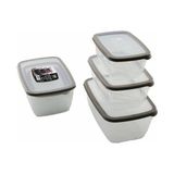 Esmo Home 3’lü Sızdırmaz Saklama Kabı Seti | 1600ML + 2800ML + 4600ML | Şeffaf Plastik Yemek Kabı | Gıda Saklama & Mutfak Organizer Kutusu | Mikrodalga ve Buzdolabı Uyumlu - 0 Siyah - Option-1