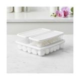 Esmo Home 3’lü Slim Buzdolabı ve Derin Dondurucu Saklama Kabı Seti, 1 Büyük (28CM) ve 2 Küçük (27CM) Ince Uzun Erzak Kutusu, Gri ve Beyaz Kapaklı Mutfak Düzenleyici (Beyaz - 3 Lü Set) - 0 Siyah - Option-1