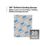 Esmo Home 3m Softback Zımpara Süngeri 02601, 4 1/2 x 5 1/2 Inç, 20'li Paket, Ultra Ince Kumlu, Hızlı Kesim - Option-1