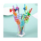Esmo Home 4 Adet Kıvrımlı Plastik Pipet, Çocuklar Için Eğlenceli Figürlü Tasarım, Renkli ve Dayanıklı Içecek Aksesuarları (4) - Option-1 - 0 - Siyah