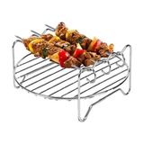 Esmo Home 4 Adet Paslanmaz Çelik Izgara Şişi, 21 Cm, Airfryer Izgara Şişi, Kebap Şişi, Et Şişi, Et ve Sebze Için Kızartma Iğneleri - 1BW-Beyaz