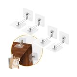 Esmo Home 4 Adet Ultra Dayanıklı Kendinden Yapışkanlı Eşya Sabitleyici Aparat Çivisiz Duvarı Delmeden Ayarlanabilir Dolap, Komidin, Şifonyer, Gardrop Sabitleyici Tutucu - 001-Renkli - Option-1