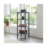 Esmo Home 4 Katlı Köşe Rafı | Banyo, Mutfak ve Kiler Için Yer Tasarruflu Organizer | Çok Amaçlı Plastik Raf | 4 Farklı Renk Seçeneği (38X29X100CM) (Gri) - Option-1 - Adaçayı Yeşili