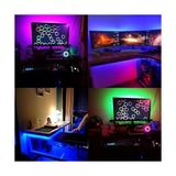 Esmo Home 5V USB 100CM Rgb Şerit LED 3 Çipli SMD5050-30LED Ses Sensörlü Kumandalı - 1 m - 00 Beyaz