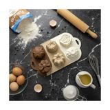 Esmo Home 6 Bölmeli Çiçek ve Desenli Silikon Kek Kalıbı - Estetik Pasta, Tatlı, Sabun ve Kokulu Taş Kalıbı - Gıda Sınıfı, Yapışmaz ve Isıya Dayanıklı - Toprak Tonları Serisi - Option-1