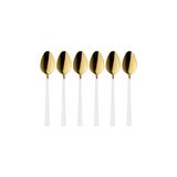 Esmo Home 6 Parça Tatlı Kaşığı Seti, Paslanmaz Çelik, Gold Beyaz, 16 Cm, 110 Gram, Elde Yıkanabilir - 01P-Pembe