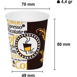 Esmo Home 7 Oz Desenli Kalın Karton Bardak, 180 ml Kağıt Bardak Çay ve Kahve Için 100 Adet (180, Mililitre) - Option-1 - 0 - Siyah