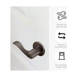 Esmo Home 700542 Springdale Anahtarlı Giriş Kapı Kolu Yağ Ovuşturdu Bronz - Antrasit - Option-1