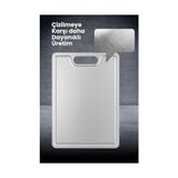 Esmo Home Aee® 2'li Paslanmaz Çelik Kesme Tahtası Seti – Su Kanallı Dayanıklı Metal Kesim Panosu – 23X34 cm ve 20X30 cm 1mm Mutfak Tahtası – Antibakteriyel Gıda Temasına Uygun - Ahşap
