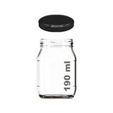 Esmo Home Afracam 190 ml Şeffaf Kavanoz 190 cc Konserve Metal Kapaklı Cam Kavanoz 6 Adet - 000-Siyah - 1 Adet - Option-1