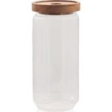 Esmo Home Ahşap Kapaklı Cam Saklama Kabı 1000 ml - 000-Siyah - 1 Adet - Option-1