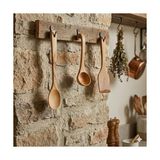 Esmo Home Ahşap Spatula, 28 cm Doğal Kayın Ağacı Yemek Kaşığı, Yapışmaz Tavalar Için Çizmez Mutfak Servis Gereci, El Yapımı Uzun Saplı Hamur ve Servis Spatulası, Sağlıklı Mutfak Seti Yardımcısı - Kestane Akaju - Option-1