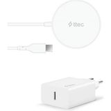 Esmo Home Aircharger M+ Magsafe Uyumlu Kablosuz Şarj Aleti ve Pd 20W Seyahat Şarj Aleti Beyaz - Kestane Akaju - Option-1
