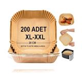 Esmo Home Airfryer Pişirme Kağıdı,xl-Xxl Büyük Boy, Kare, 200 Adet Hava Fritöz Parşömen Fırın Kağıdı Tek Kullanımlık Kağıt Fırın Fritöz Pişirme Kızartma Tavası Için Uygun 20CM - Option-1