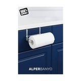 Esmo Home Alper Banyo Krom Modern Dolap Kapağı ve Raf Altı Kağıt Havluluk Mutfak Organizeri | Delmeden, Kolay Montaj - Ahşap