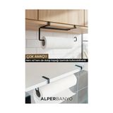 Esmo Home Alper Banyo Siyah Modern Dolap Kapağı ve Raf Altı Kağıt Havluluk Mutfak Organizeri | Delmeden, Kolay Montaj - Ahşap