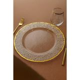Esmo Home Altın Detaylı Yuvarlak Cam Supla – 33 cm Servis ve Dekor Tabağı - Option-1 - 0 - Siyah