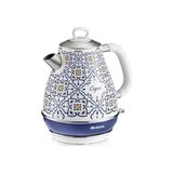 Esmo Home Ariete Capri Elektrikli Su Isıtıcı 1,7 Litre Kettle 2869/0C - Paslanmaz Çelik Gövde, Handmade Decoration, 2000 Watt, Otomatik Kapanma, 360° Kablosuz Taban - 01-Mavi
