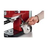 Esmo Home Ariete Moderna Espresso Slim Kahve Makinesi Kırmızı 1381/13 - Metal Espresso Kahve Makinesi, Öğütülmüş Kahve ve Ese Pod Kahve ile Uyumlu, 1300 Watt, 1,1 Litre Su Tankı, Maxi Cappuccino Cihazı - 1BW-Beyaz