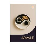 Esmo Home Arvale Yin & Yang 2 Li Özel Tasarım Sosluklu Kahvaltılık Tabağı Sosluk Çerezlik Kase Dekoratif Tabak 20 cm - Option-1