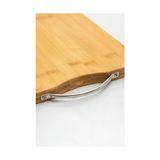Esmo Home Bambu Ahşap Kesme Tahtası Çelik Saplı Sebze Doğrama Tahtası Et Sebze Doğrama Tahtası Peynir Servis Sunum Tepsisi 30X20 cm