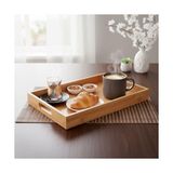 Esmo Home Bambu Dikdörtgen Sunum Tepsi, Bambu Sofra Tepsisi, Çay Tesisi (35CMX25CMX6CM) - Kestane Akaju - Option-1
