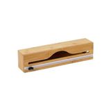 Esmo Home Bambu Streç Film Kesici ve Düzenleyici - Pratik Kesicili Alüminyum Folyo ve Yağlı Kağıt Saklama Kutusu - Mutfak Çekmece Içi Düzenleyici Organizer - 33 cm Uyumlu Ahşap Streç Kutusu - 0-Kahverengi