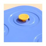 Esmo Home Beslenme Kutusu Paslanmaz Çelik - 880 ml 2 Bölmeli Renkli Desenli Çocuk Beslenme Kabı (Mavi) - Kestane Akaju - Option-1