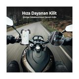 Esmo Home Bix BPH02 360° Derece Ayarlanabilen Gidon Bağlantılı Bisiklet Motosiklet Için Abs 4-7.8" Inç Telefon Tutucu - 1BW-Beyaz