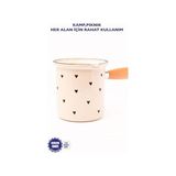 Esmo Home Black Cupid Emaye Ahşap Saplı Cezve (500ML-6 Kişilik) - 2'si 1 Arada - 0,35 L