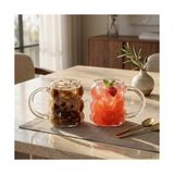 Esmo Home Boncuk Desenli Borosilikat Cam Bardak, 350 ml Geniş Kapasite, Isıya Dayanıklı Yapı, Bulaşık Makinesinde Yıkanabilir, Ev Ofis Restoran Için Uygun Kulplu Kahve Espresso Sunum Bardağı - Option-1 - 0 - Siyah