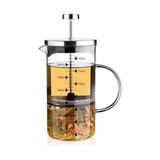 Esmo Home Borosilikat Cam 700 ml French Press, Demlik, Ölçü Kabı, - Option-1 - 001-Renkli