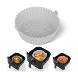 Esmo Home Buffer® Renkli Isıya Dayanıklı Yıkanılabilir Silikon Fırın ve Airfryer Yuvarlak Model Pişirme Matı 20 cm (Gri) - Option-1 - 001-Renkli