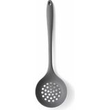 Esmo Home Busstier Silikon Kevgir, Delikli Servis Kepçesi, Isıya Dayanıklı Yanmaz Yapışmaz Çizmez Mutfak Kevgiri, Tencere Tava Uyumlu Pratik Süzgeç Kaşığı (Asorti) - 1BW-Beyaz