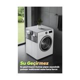 Esmo Home Çamaşır Makinesi Koruyucu Örtü 4 Cepli Banyo Düzenleyici Organizer Su Geçirmez Örtü (Gri)