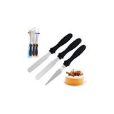 Esmo Home Çelik Silver Pasta Krema Sıva Kek Spatula Seti Sunum MT233 - Kestane Akaju - Option-1