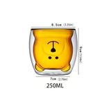 Esmo Home Çift Cidarlı Ayı Desenli Borosilikat Cam Bardak – 250 Ml, Dayanıklı,kahverengi - Option-1 - 0 - Siyah