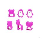 Esmo Home Çocuklar Için Eğlenceli Kurabiye Kalıpları | 6 Farklı Hayvan Figürü | 5x5 cm Ideal Boyut | Hamur ve Şeker Hamuru Kesici - Option-1 - 001-Renkli