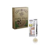 Esmo Home Coffee Time Filtre Kahve Kağıdı 1/4 4 Numara 80'li Paket + Kanji Klipsli Çay Kahve Ölçü Kaşığı - Beyaz - Option-1