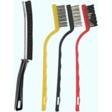 Esmo Home Çok Amaçlı Mini Tel Fırça 4'lü Set, Bakır, Demir ve Sert Plastik Uçlu, Ocak ve Fayans Arası Pencere Rayı ve Mutfak Lavabo Kenarı, Dar Alanlar Için Ergonomik Temizlik Aparatı Ince Dip Köşe Temizleme - 2'si 1 Arada - 0,35 L