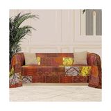 Esmo Home Concept Softmicro Koltuk Örtüsü | Çekyat Örtüsü | Koltuk Şalı | Etnik Desenli Patchwork Kaymaz | Kiremit 180X300 cm - -50 C