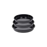 Esmo Home Cook-Lab 20-30-40 cm 3'lü Siyah Parlak Emaye Yuvarlak Fırın Tepsi Seti Siyah 30 cm - 10 cm - 001-Renkli