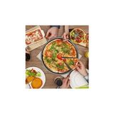 Esmo Home Cook-Lab 30-34-36 cm 3'lü Emaye Yuvarlak Siyah Pizza Fırın Tepsi Seti Siyah 30 cm - Kestane Akaju - Option-1