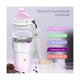 Esmo Home Coverzone Kahve Termosu Paslanmaz Çelik Su Matarası Spor Matarası, Kapaklı 400 Ml, Sızdırmaz Çocuk Şişesi, Ev Ofis Okul Kamp Yada Tatilde Kullanıma Uygun, Fitness Su Şisesi (Pembe) - 0,25 L
