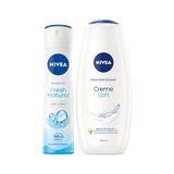 Esmo Home Creme Soft Banyo ve Duş Jeli 500ML ve Kadın Sprey Deodorant Fresh Natural 150ML, 48 Saat Ter Karşıtı - Option-1